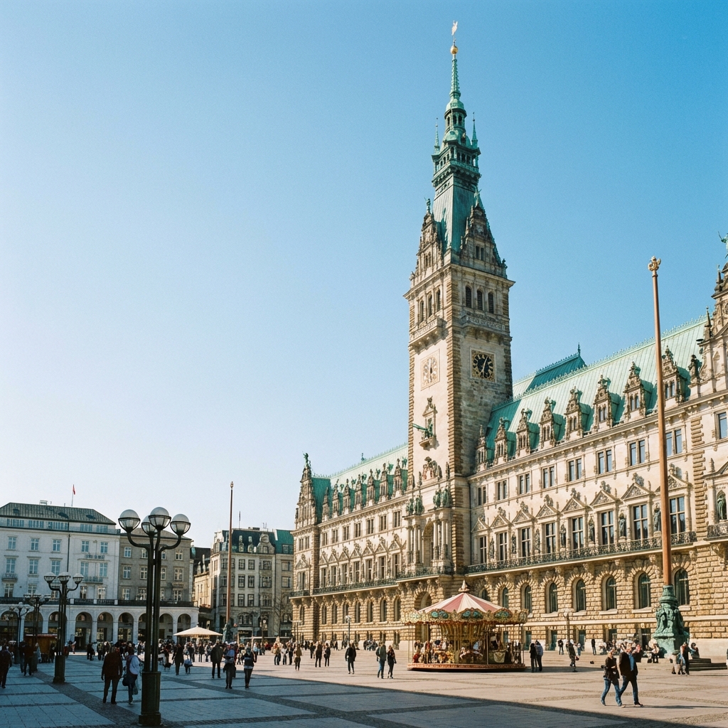 Hamburg Rathaus City Hall - Historic center of Hanseatic business culture